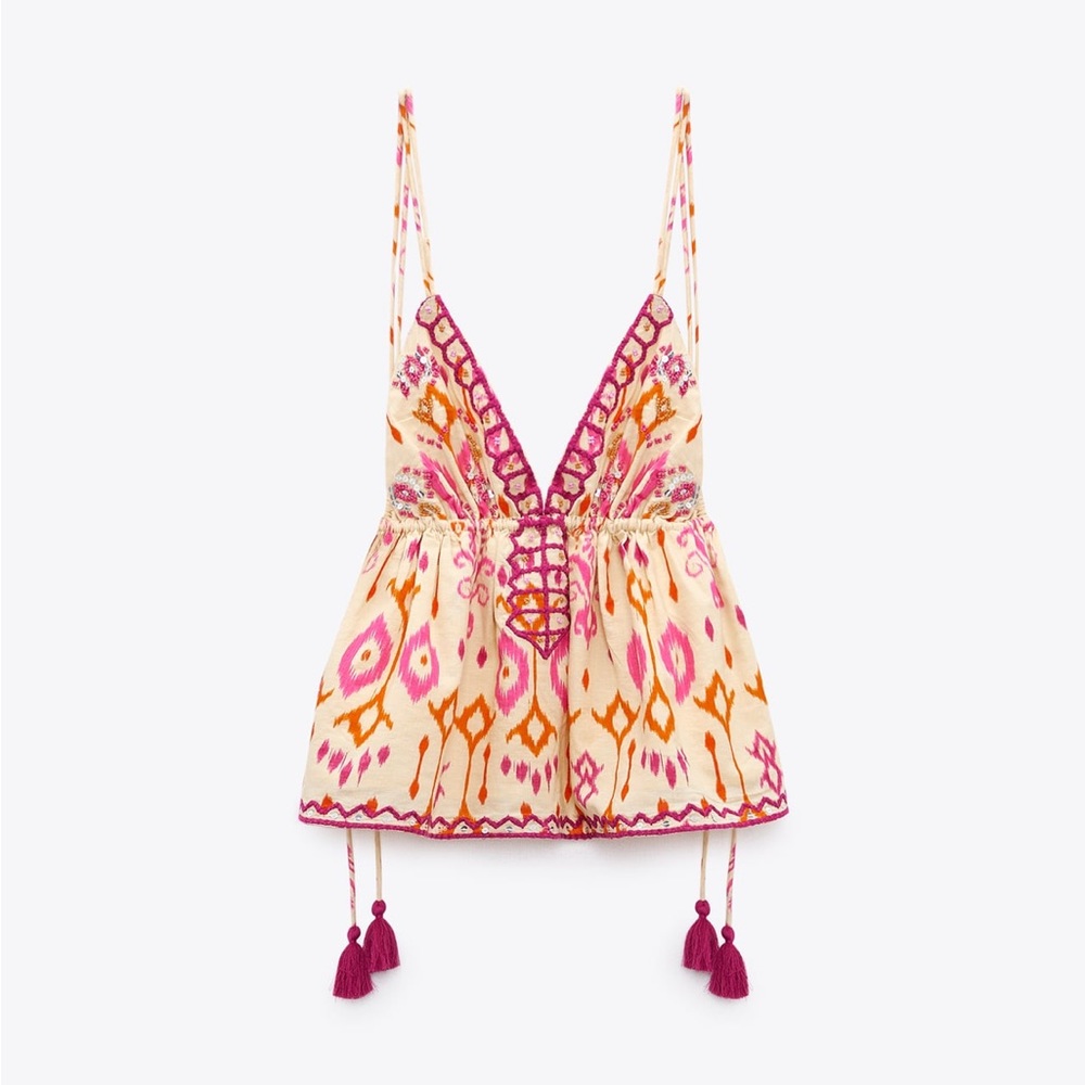 ZARA AZTEC STYLE TANK TOP